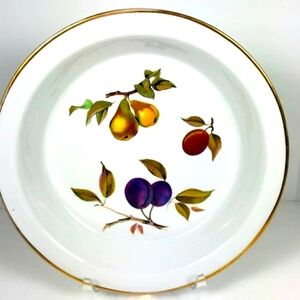 🔥CLEARANCE Price Royal Worcester Evesham Pie Plate 10" gold trim pristine cond